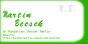 martin becsek business card